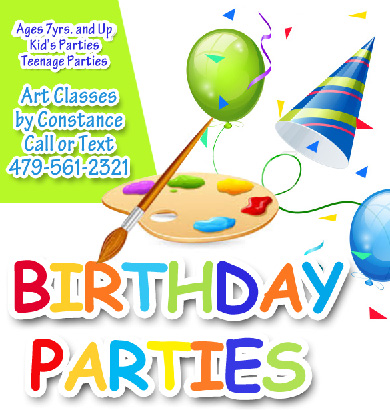 Birthday Parties in Fort Smith Arkansas are so much fun with you add a painting party to the birthday fun. If you are looking for a birthday party place in Fort Smith, Ar. look no more. Birthday party fun in Fort Smith Ar begins with a well decorated art studio providing birthday party fun and a great canvas painting to take home. Kids, teens, chidren and even adult birthday parties are fun with canvas paintings. Gymnastic Birthday Parties Birthday party times are available both during the week and on weekends. For available times, rates and included services, call 479-561-2321 The birthday party begins here with birthday parties that include canvase paintings here in your hometown of Fort Smith. painting parties without wine.